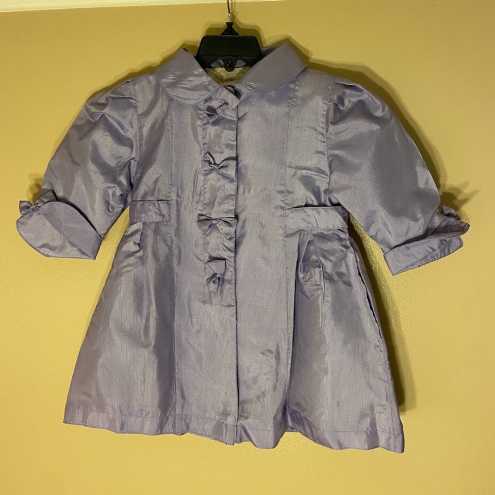 Girls Single Breasted Trench Coat Dress: Outerwear